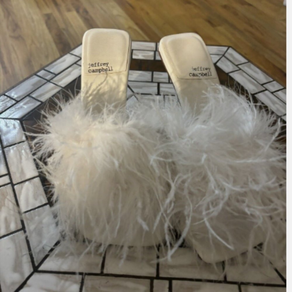 Jeffrey Campbell - White - Feather - Chauffeur Shoe - Size 8